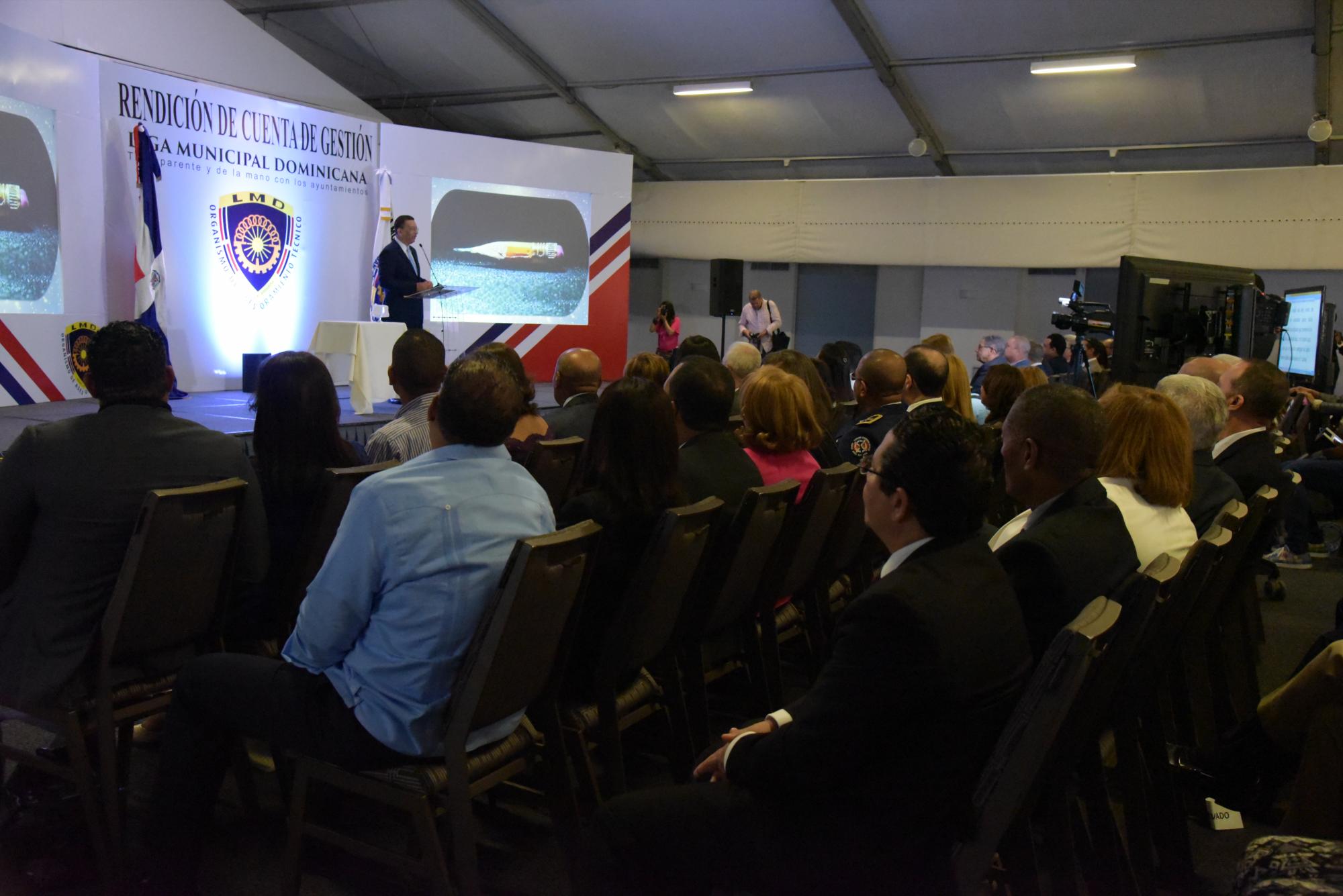 Acto de rendición de cuentas en el Hotel Sheraton, Santo Domingo.