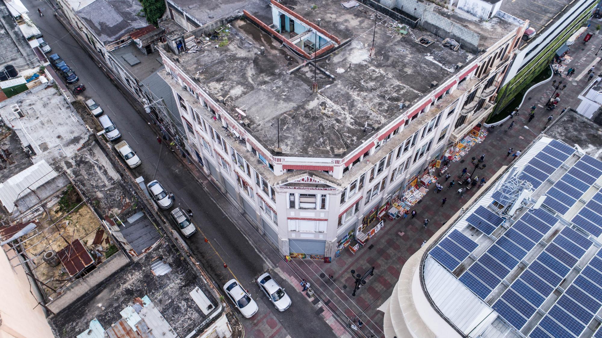 Vista aérea del eficio Cerame en 2018.