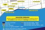 Cerrar&aacute;n tramo del Malec&oacute;n este fin de semana