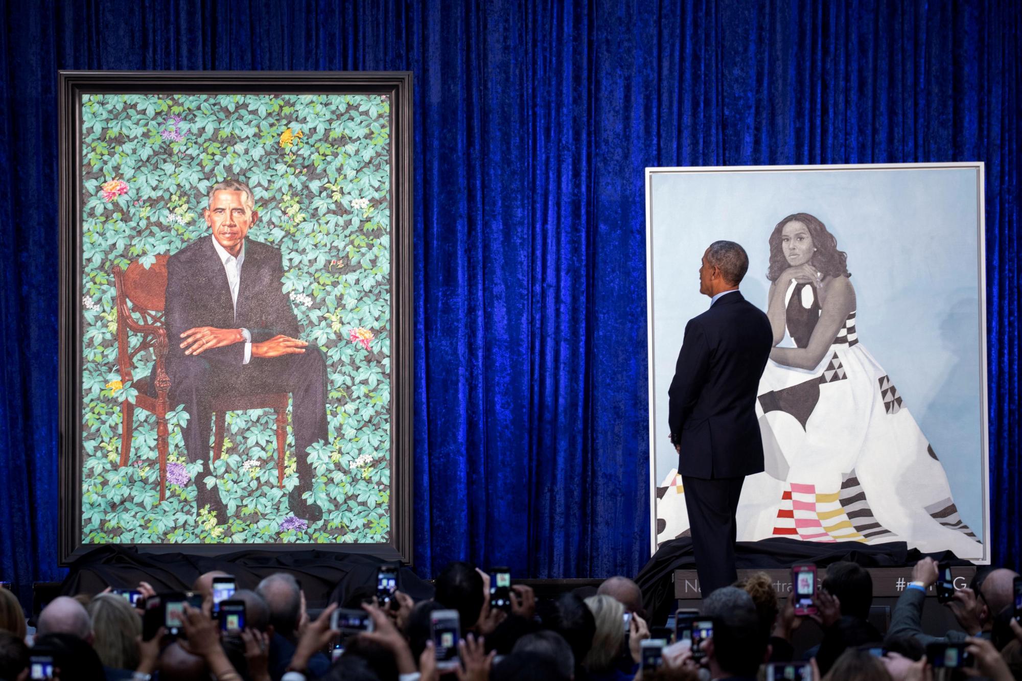 Retratos de Barack y Michelle Obama