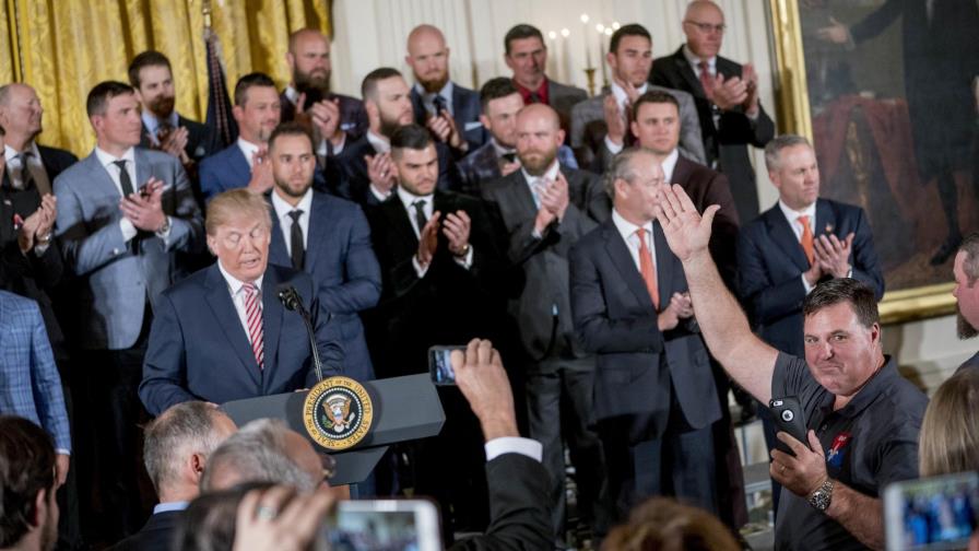 El presidente Donald Trump recibe a los campeones Astros de Houston El presidente Donald Trump recibe a los campeones Astros de Houston