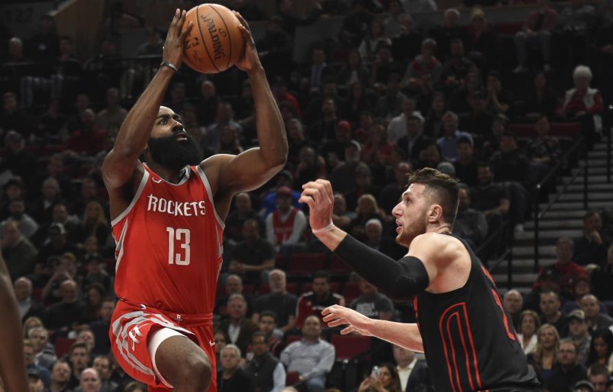Resumen NBA:  Harden y Rockets cortan racha ganadora de Trail Blazers