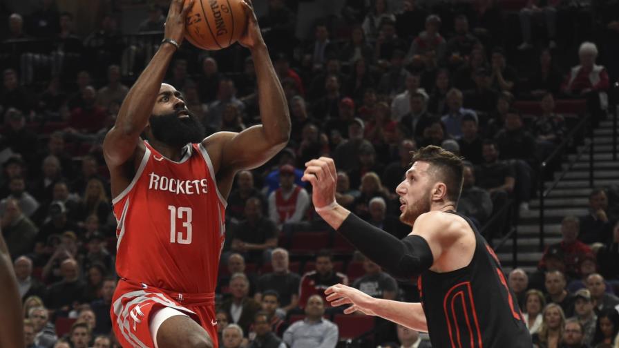 Resumen NBA:  Harden y Rockets cortan racha ganadora de Trail Blazers