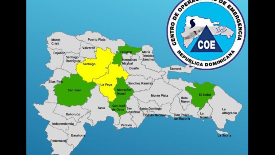 COE mantiene siete provincias en alerta por lluvias 
