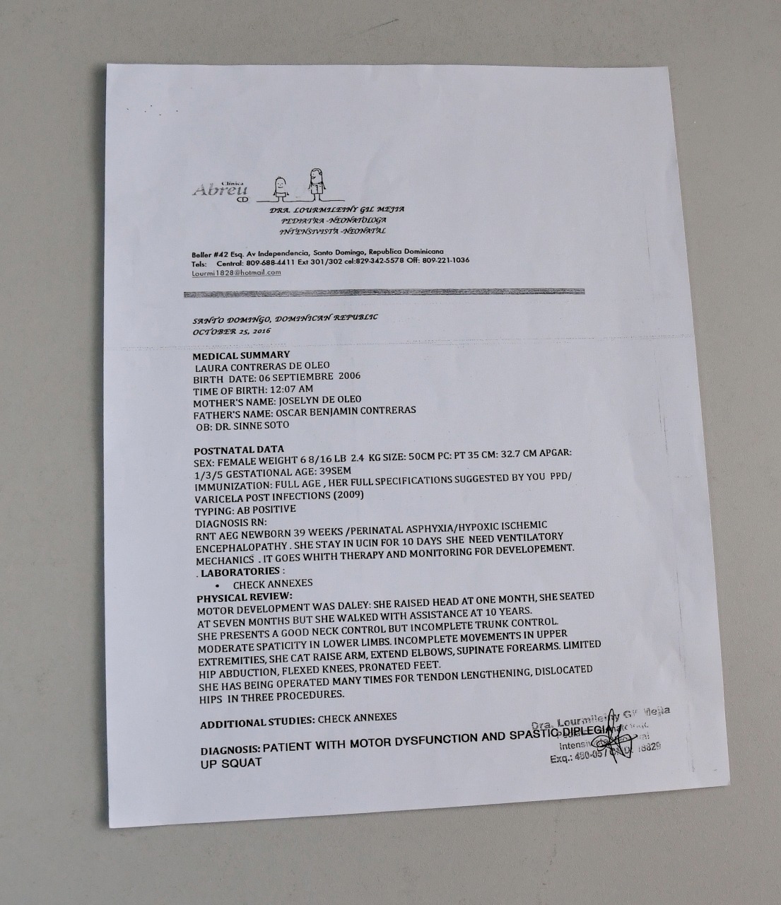 Evaluación médica. 