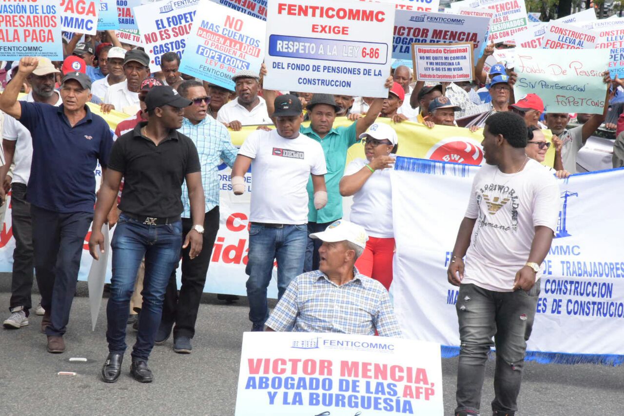 La manifestación fue organizada por la Federación de Trabajadores de la Industria de la Construcción.