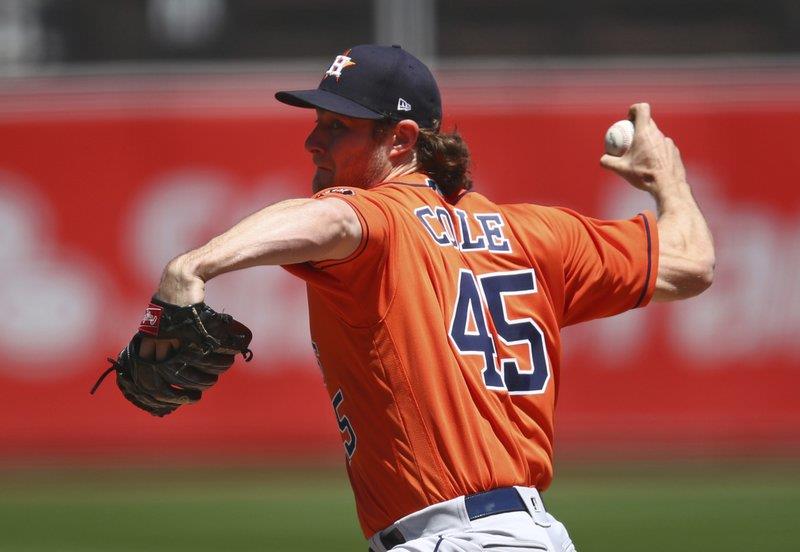  Gerrit  Cole poncha a nueve; Astros barren a Atléticos