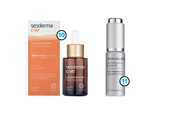 1. C-Vit Liposomal Serum Antiox Booster.@sesdermadominicana. 2. StriVectin Labs High Performance Booster Oil. @strivectin.