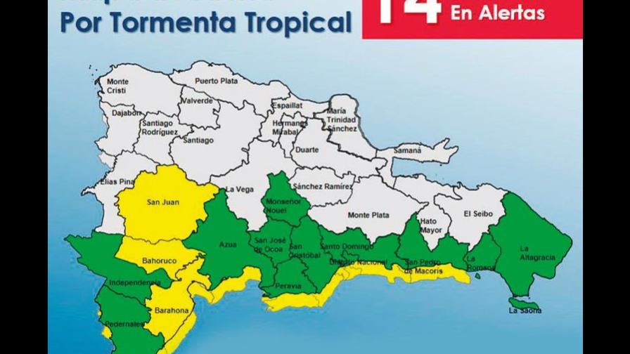 Por efectos tormenta Elsa ponen en alerta 15 provincias y el DN