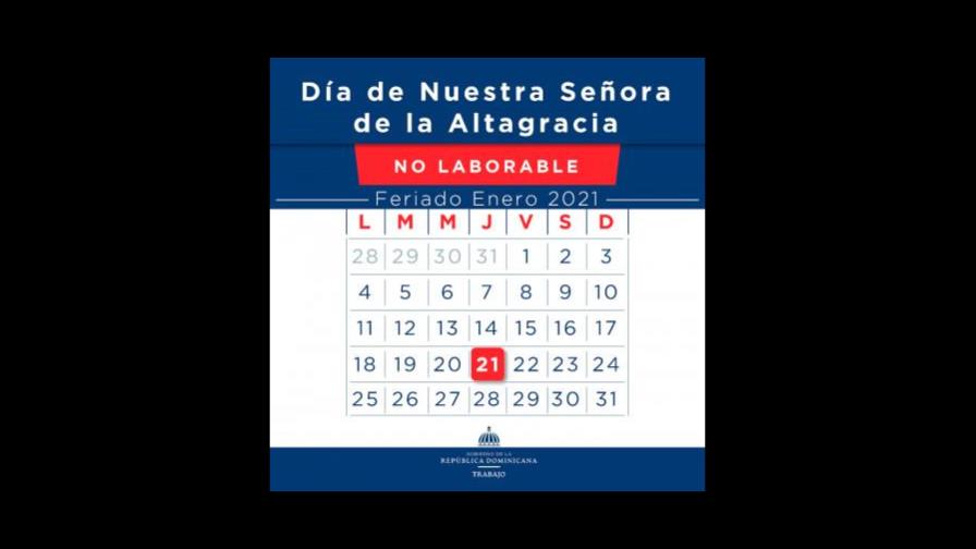 Ministerio de Trabajo reitera feriado Día de la Altagracia no se cambia