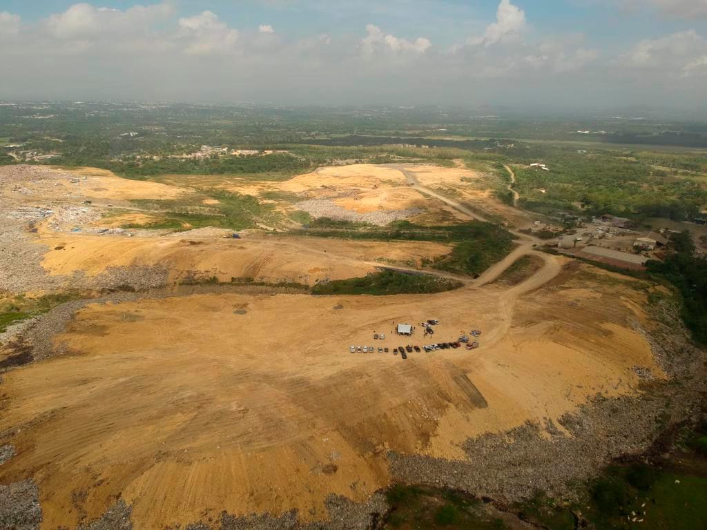 Parte que ha sido sellada con arcilla y caliche.