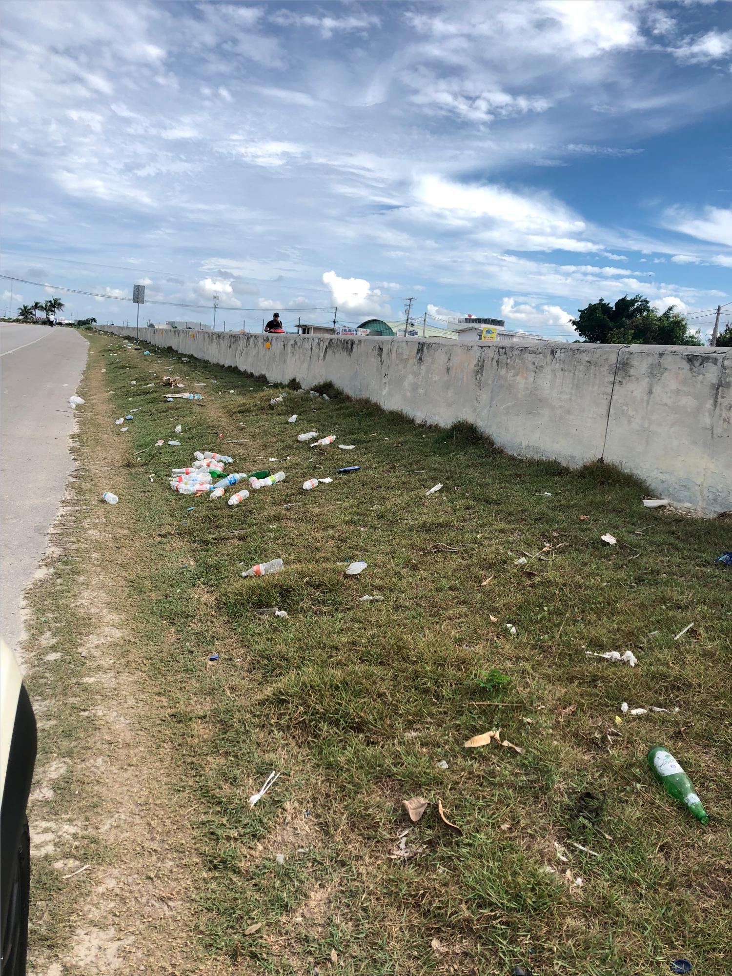 Vista de la cantidad de desechos que son lanzados en las vías públicas.