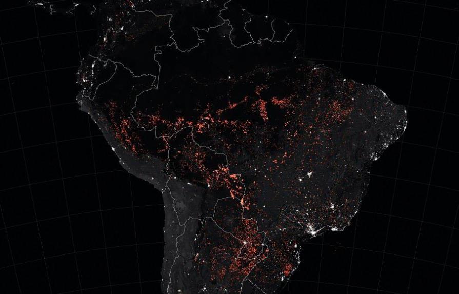 La NASA difunde mapa con todos los incendios que arrasan bosques en Sudamérica