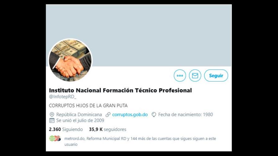 Hackean la cuenta de Twitter a Infotep Hackean la cuenta de Twitter a Infotep