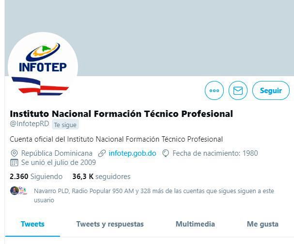 Infotep recupera cuenta de Twitter tras ser hackeada
