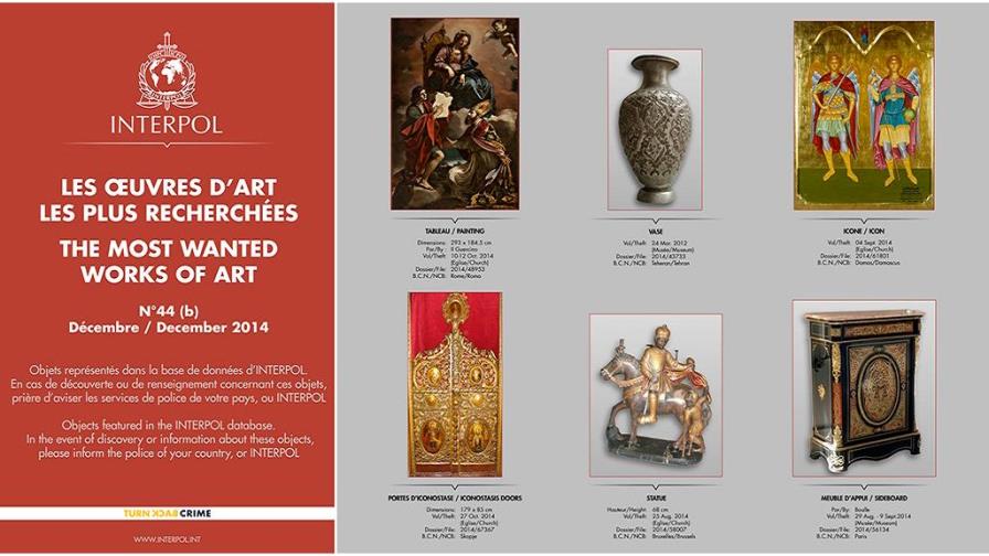 Interpol recuperó en 31 países más de 56.000 bienes culturales robados