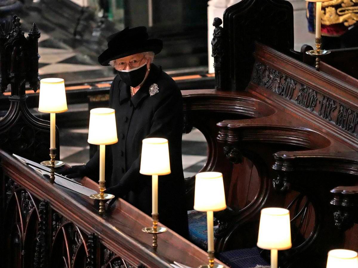 En el funeral de su esposo, el príncipe Felipe.