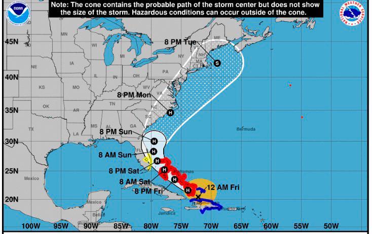 Isaías se convierte en huracán categoría uno al sur de las Bahamas