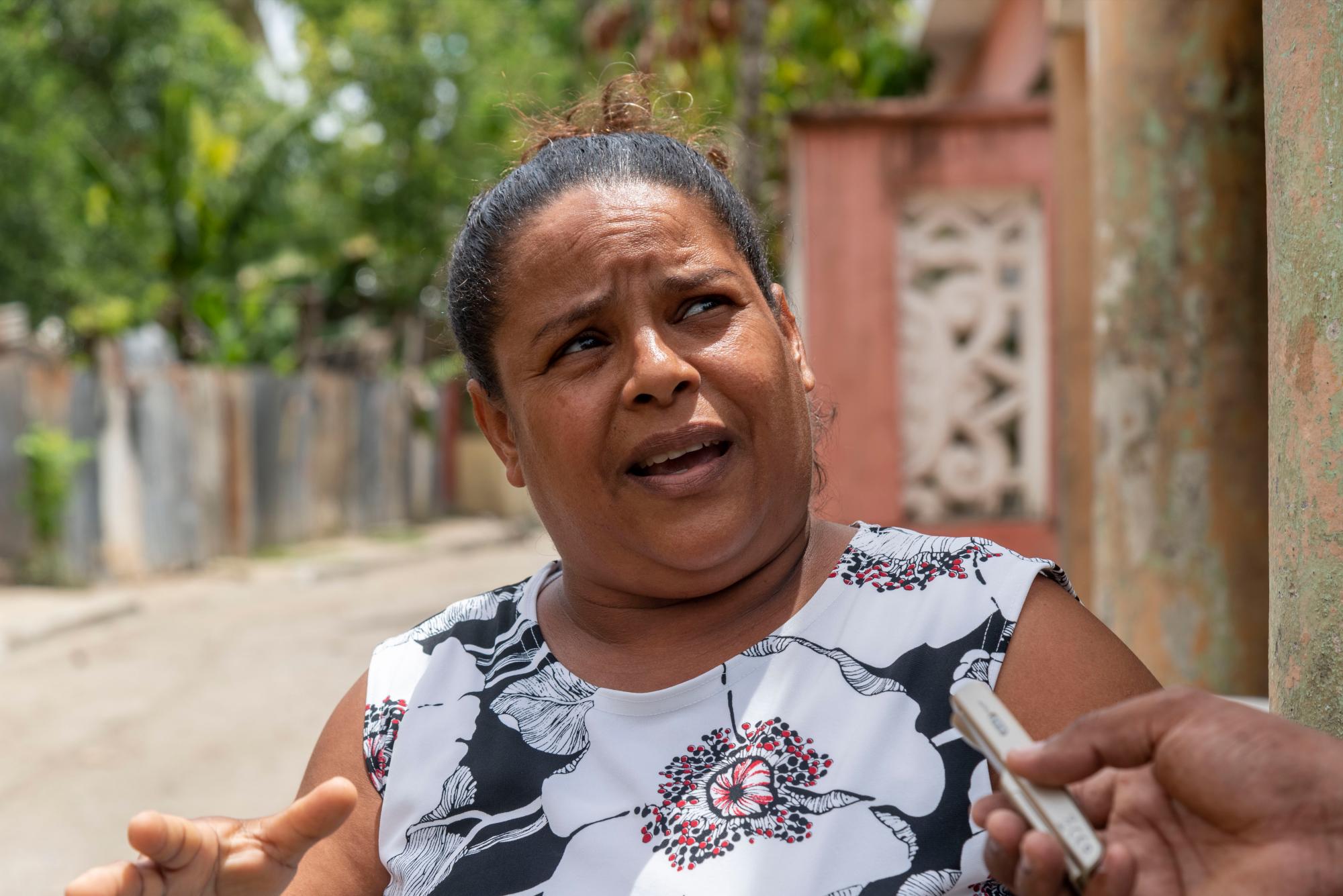 Lucy Frías, afectada.