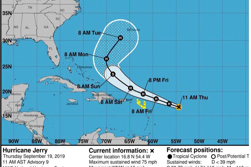 Jerry se convierte en huracán y pasaría cerca de costa noreste de Puerto Rico
