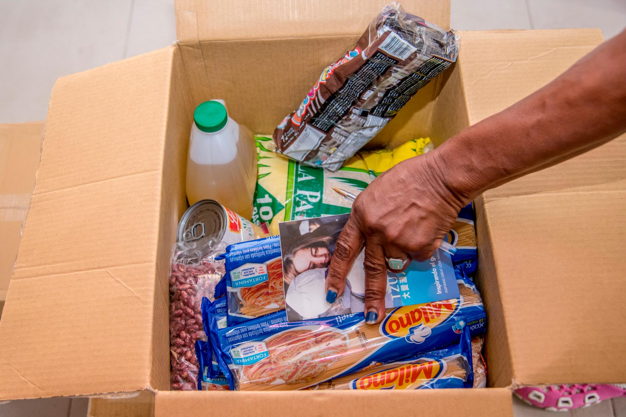 Parte de los alimentos que contienen las cajas.