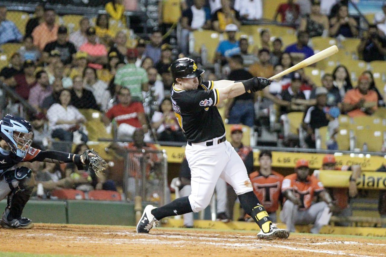 John Nogowski, de las Águilas Cibaeñas, tiene 13 carreras empujadas para liderar ese renglón en la pelota invernal dominicana (DL/ A. Tavarez)