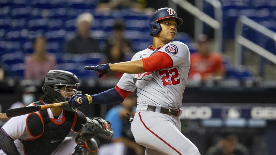 Juan Soto de 5-2, dos jonrones de Kyle Schwarber; Nacionales superan Marlins Juan Soto de 5-2, dos jonrones de Kyle Schwarber; Nacionales superan Marlins