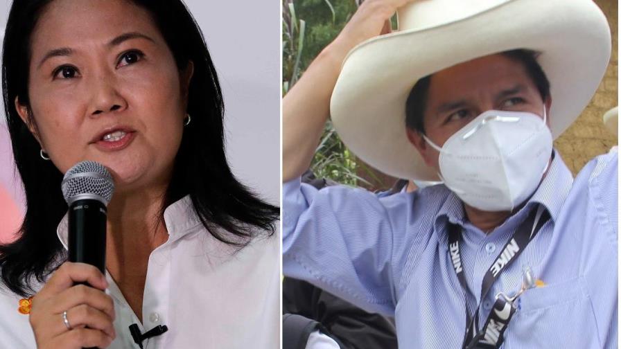 Keiko Fujimori y  Pedro Castillo, un duelo antagónico por el futuro de Perú