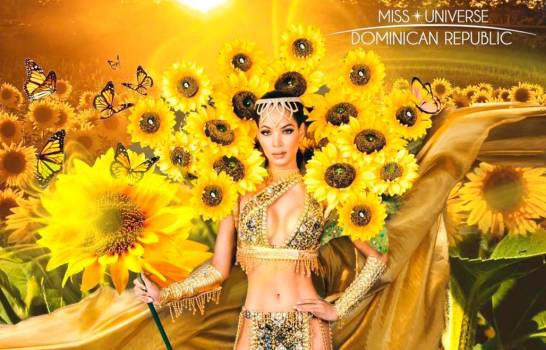 Kimberly Jiménez desfila con el traje típico del girasol en la gala previa  al Miss Universo - Diario Libre