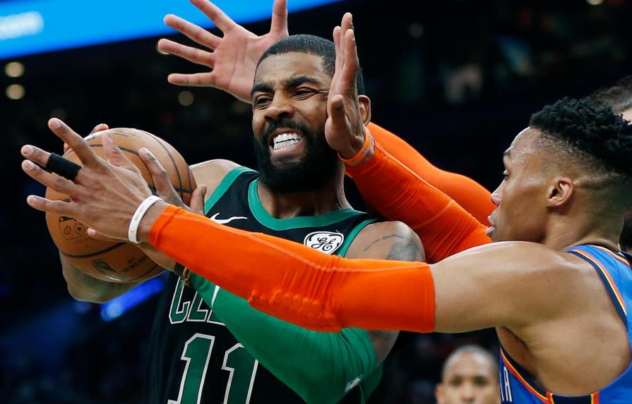 Irving encesta 30 puntos y los Celtics superan 134-129 al Thunder
