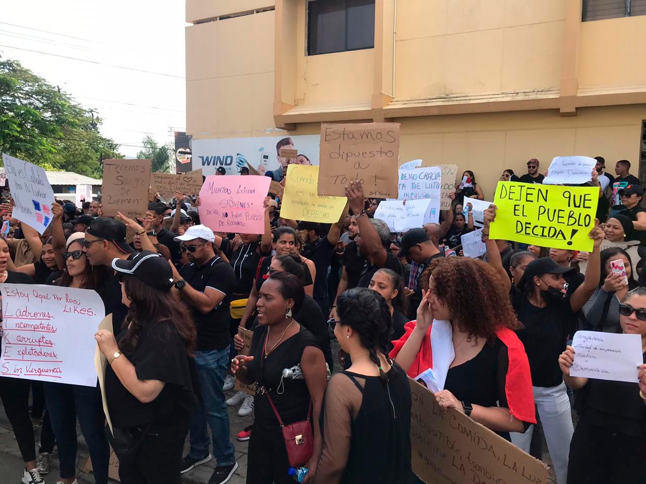 Otros manifestaciones en La Vega, este miércoles 19 de febrero de 2020.