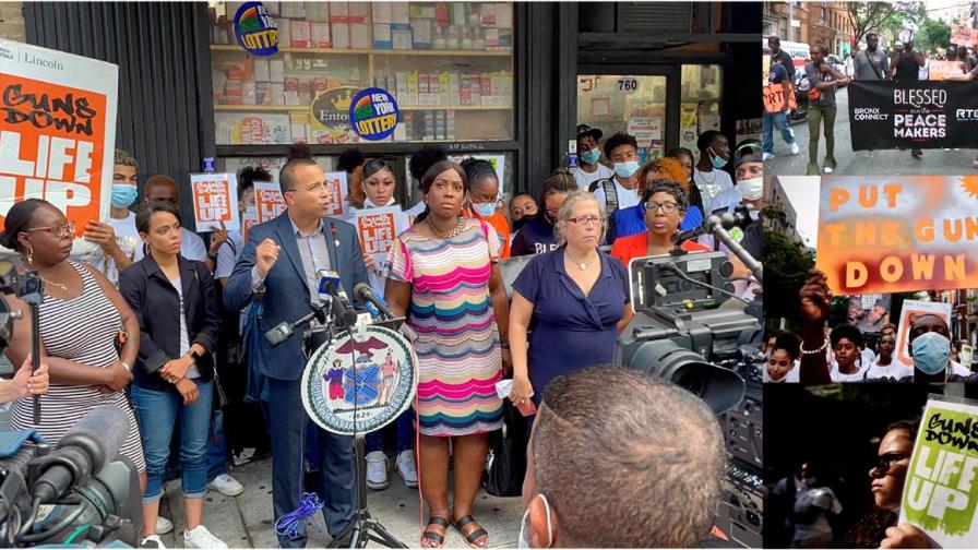 Líderes dominicanos encabezan masiva marcha contra la violencia armada en El Bronx 