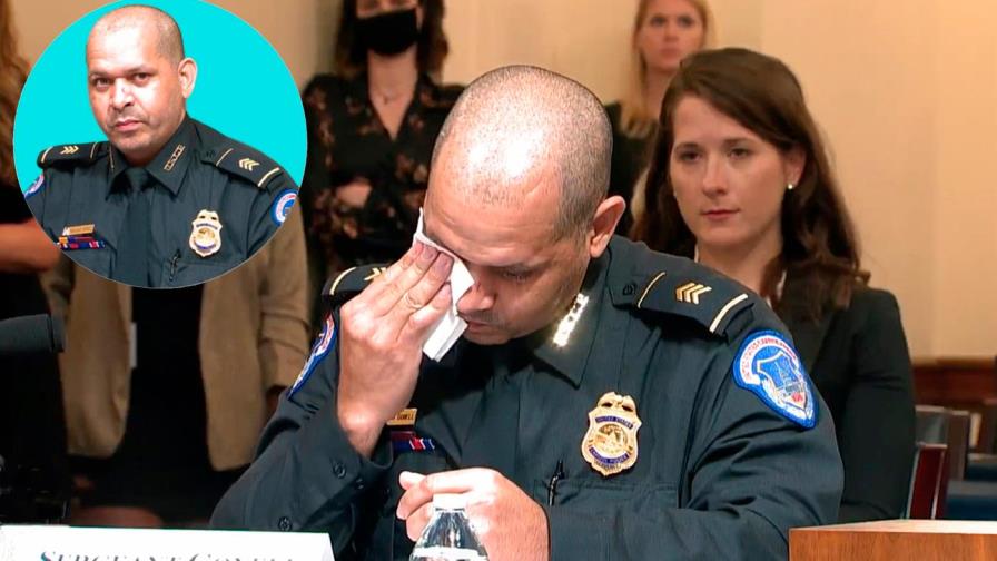 Entre lágrimas, sargento dominicano testifica contra “supremacistas” que asaltaron capitolio 