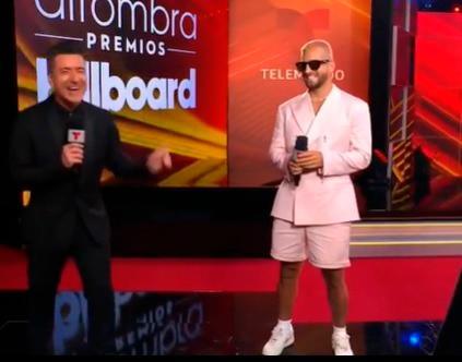 Maluma inaugura Premios Billboard Latinos, artistas usan tapabocas