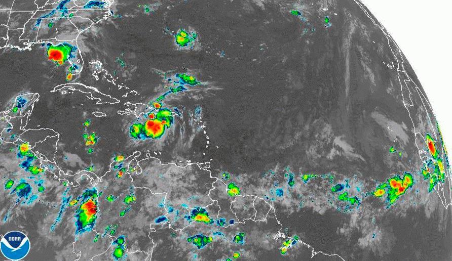 Depresión tropical Grace se desplaza al sur del territorio dominicano