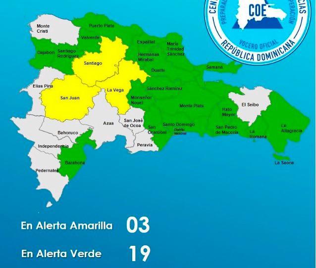 Aumentan a 22 las provincias en alertas por lluvias que han afectado 10 acueductos 