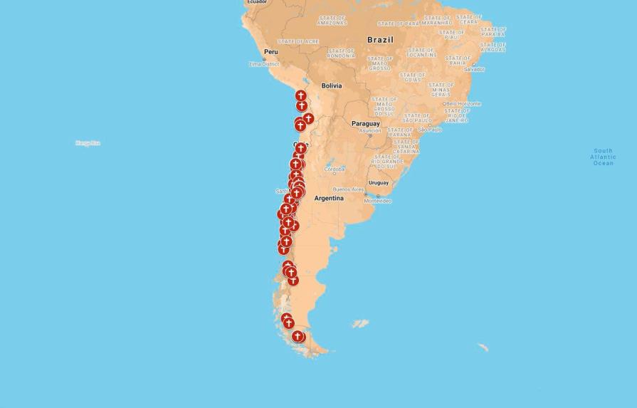 Mapa muestra alcance geográfico de denuncias de abusos de la Iglesia en Chile