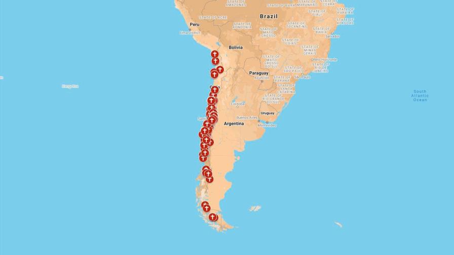 Mapa muestra alcance geográfico de denuncias de abusos de la Iglesia en Chile