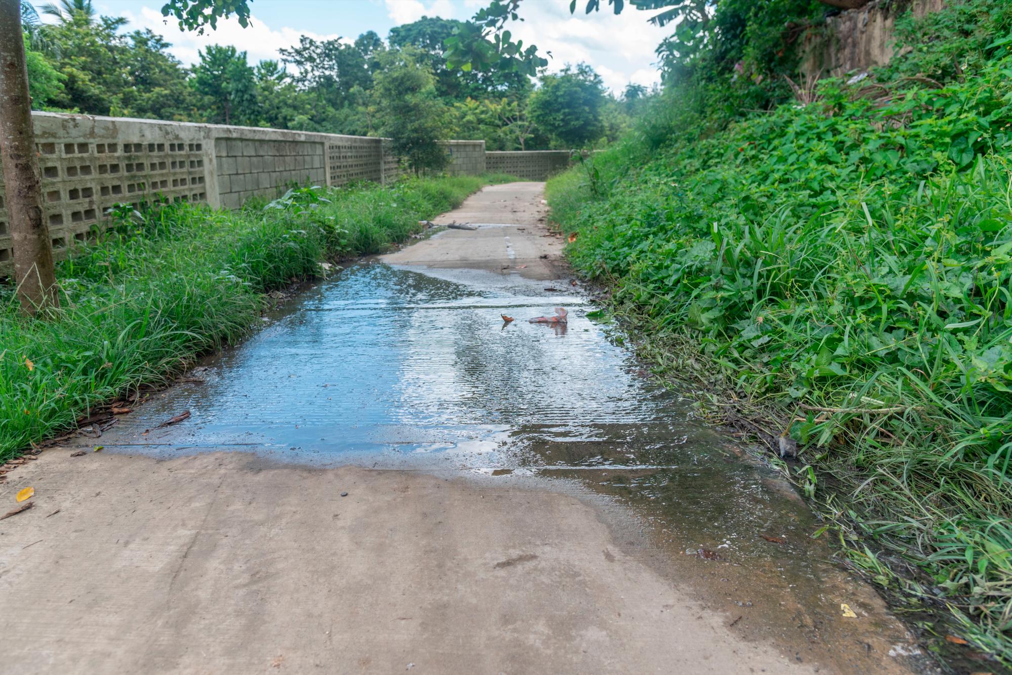 Desde la parte externa del parque el agua sigue invadiendo el área recuperada.