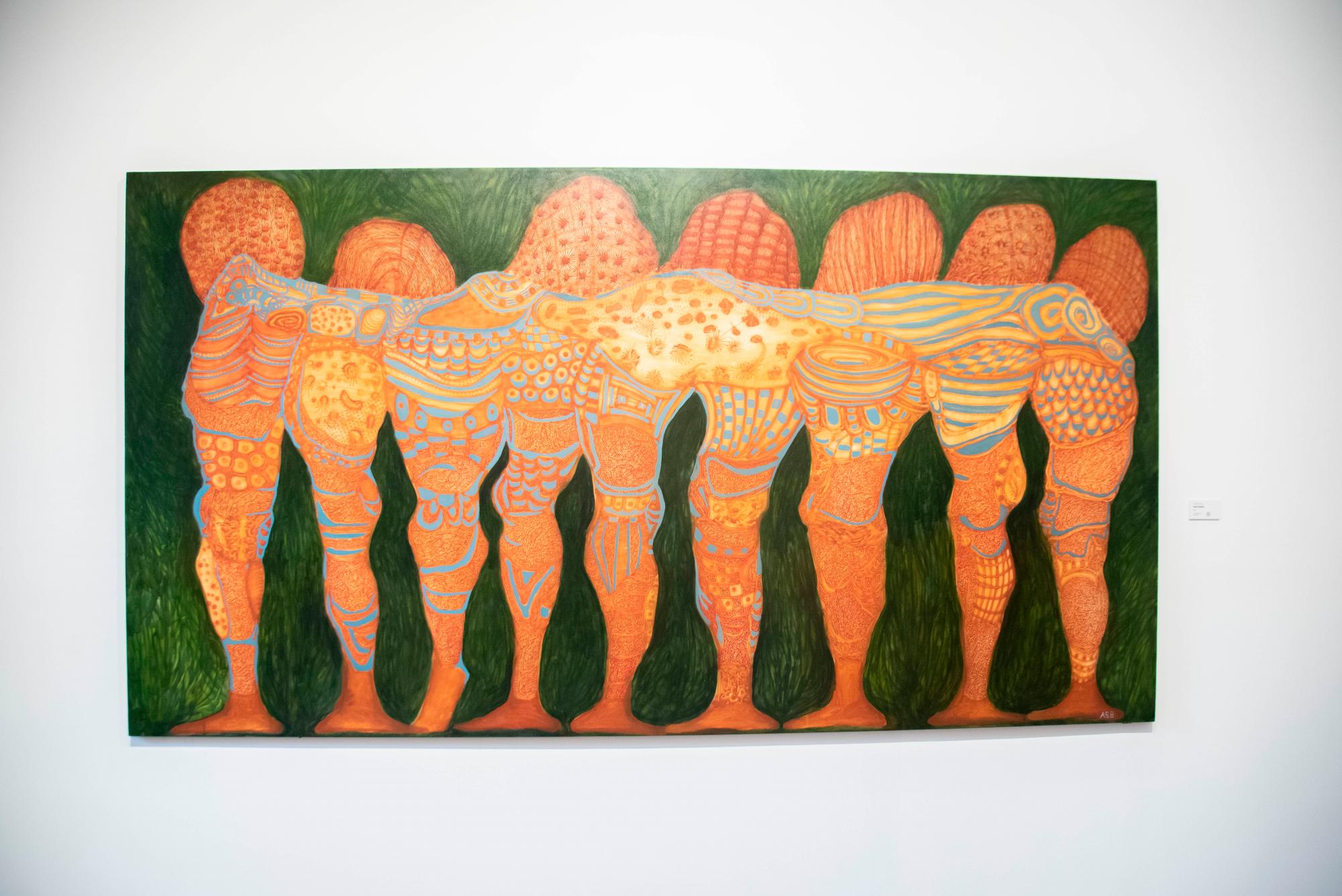 Paisajes Corporales es una muestra en acrílico y óleo sobre tela.