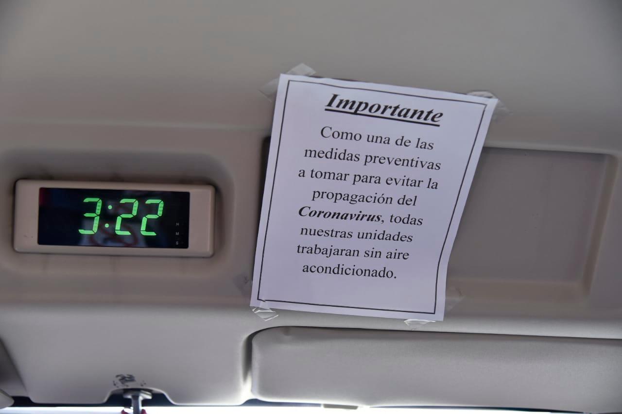 Comunicado sobre las medidas a emplear por los choferes.