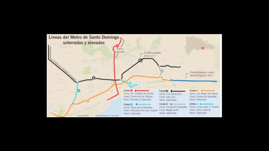 Las seis líneas de Metro y el tranvía que forman el Plan Maestro de Santo Domingo