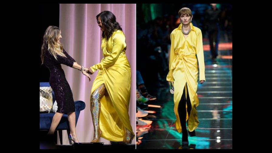 Michelle Obama sorprende con brillantes botas altas de Balenciaga