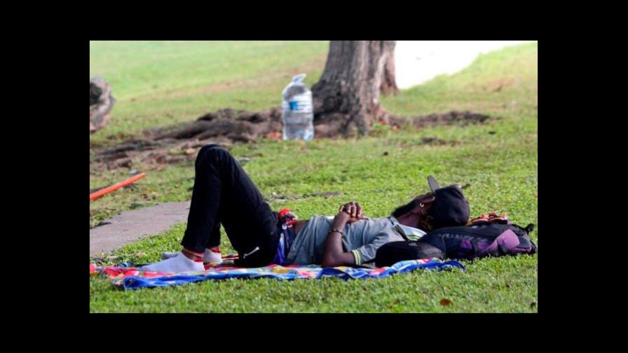 Migrantes haitianos montan un campamento en la ciudad mexicana de Cancún Migrantes haitianos montan un campamento en la ciudad mexicana de Cancún