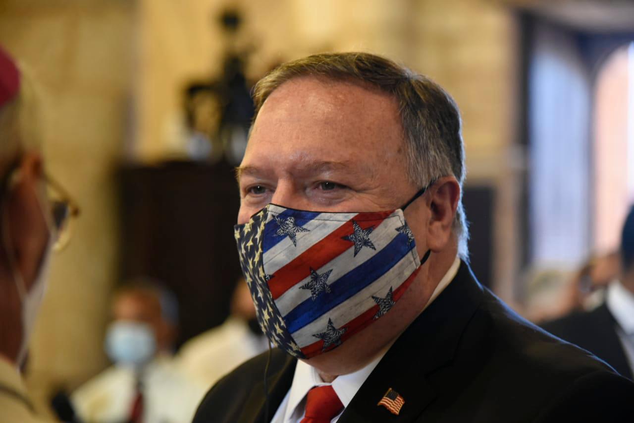 El secretario de Estado de Estados Unidos Mike Pompeo, en la Catedral de santo Domingo.