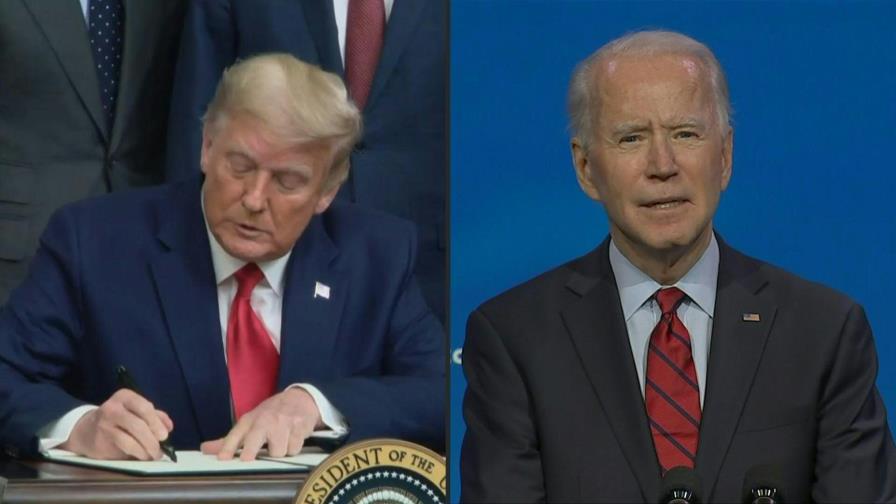Trump firma decreto para priorizar vacunas para EEUU; Biden pide al Congreso actuar Trump firma decreto para priorizar vacunas para EEUU; Biden pide al Congreso actuar