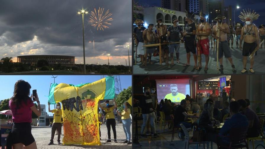 Protesta en Brasilia durante el día inaugural de la Copa América