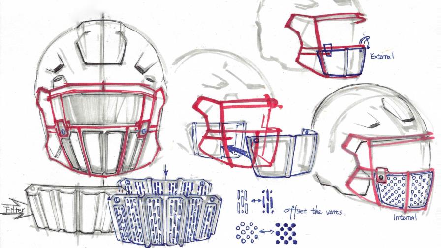 Presentan casco diseñado para prevenir la COVID-19 dentro de la NFL