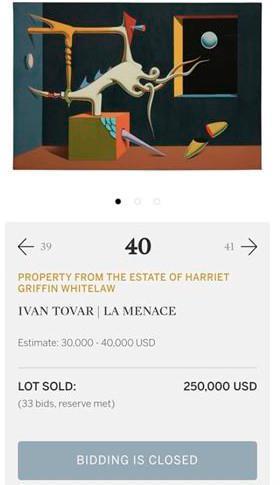 Sotheby’s subasta obra del dominicano Iván Tovar por US$250,000 dólares