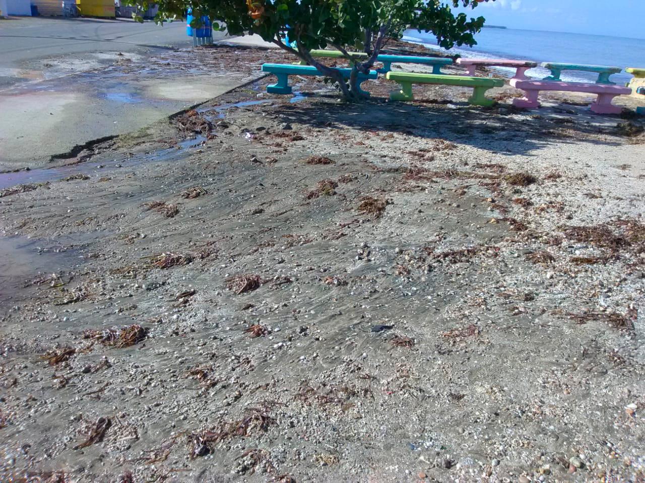 El fuerte oleaje ha provocado altas olas en el océano Atlántico, las cuales han penetrado al malecón. 